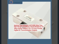 Sensors de débit médical CAFS5008 Large plage de débit de 0 à 60 m/s, résistance aux chocs de 100 g Sortie analogique (1 à 5 V) (peut fournir une sortie de communication numérique I2C)
